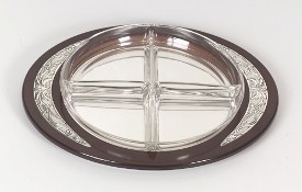 Silver & Wood Serving Tray